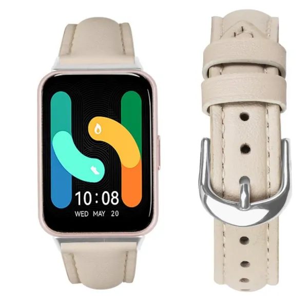 LEATHER Kožený remienok pre Samsung Galaxy Fit3 IVORY WHITE