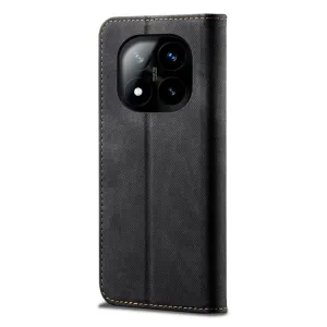 DENIM Peňaženkový kryt pre Xiaomi Redmi Note 14 Pro+ 5G čierny