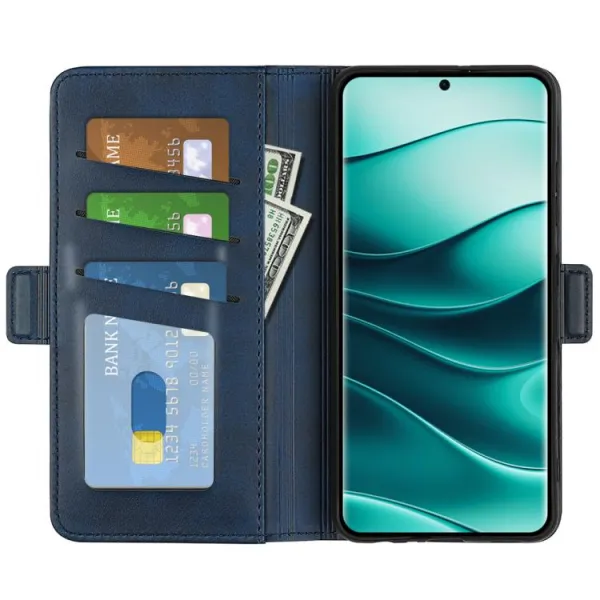 SIDE Peňaženkové puzdro pre Xiaomi Redmi Note 14 Pro+ 5G modré