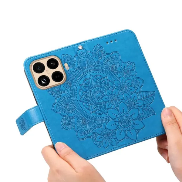 ART MANDALA Peňaženkový obal s remienkom pre Xiaomi 15T Pro modrý