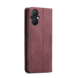 CASEME Peňaženkový obal pre Oppo Reno7 Lite 5G červený