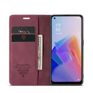 CASEME Peňaženkový obal pre Oppo Reno7 Lite 5G červený