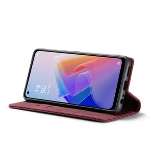 CASEME Peňaženkový obal pre Oppo Reno7 Lite 5G červený