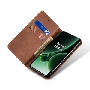 DENIM Peňaženkový kryt pre OnePlus Nord 3 5G hnedý