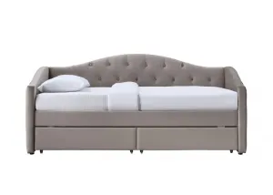 HALMAR Čalouněná postel Aloha se zásuvkami 90x200 cm béžová