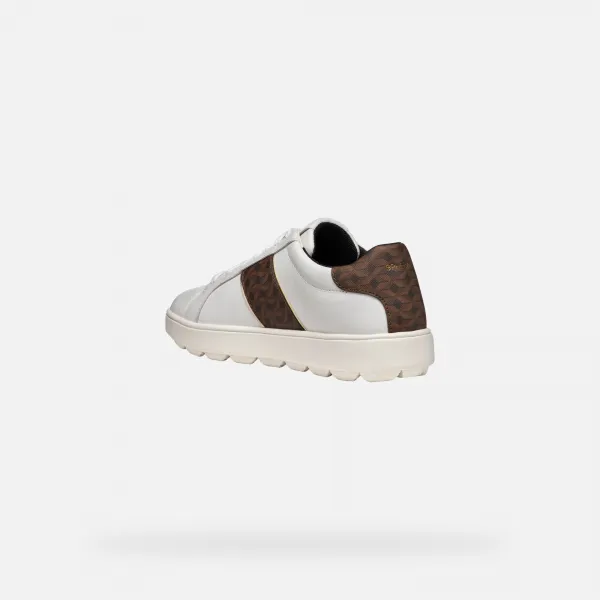 White Women's Geox Spherica Ecub-1 Sneakers - Women's