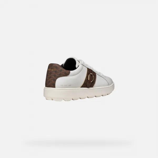 White Women's Geox Spherica Ecub-1 Sneakers - Women's