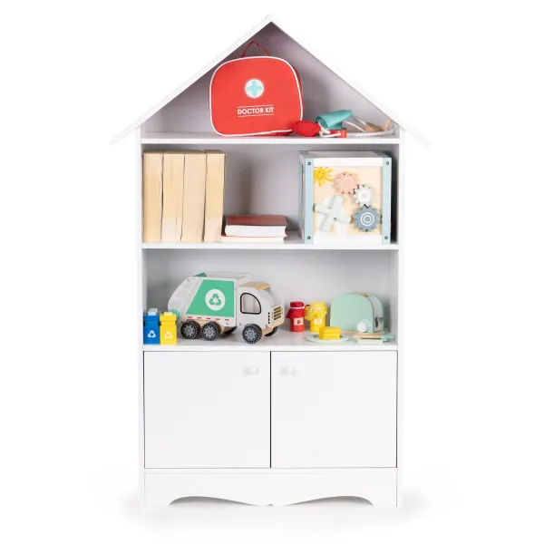Knižnica v tvare domčeka ECOTOYS pre detské hračky