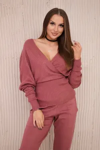 Legínovo Tmavoružová dvojdielna súprava svetríkov Farba: Modrá, Veľkosť: UNI