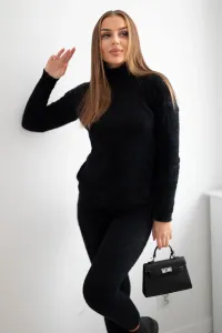 Legínovo Čierny dvojdielny súprava sveter alpaka Farba: Modrá, Veľkosť: UNI