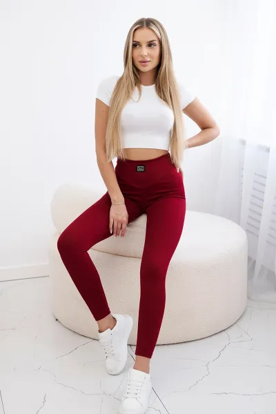 Legínovo Rebrované béžové legíny Farba: Mätová, Veľkosť: UNI