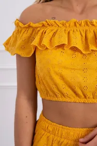 Legínovo Vyšívaný set s blúzkou Carmen cappuccino Farba: Hnedá, Veľkosť: UNI