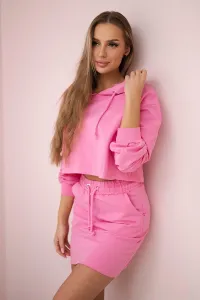 Legínovo Súprava mikiny so sukňou ružový neón Farba: Mätová, Veľkosť: UNI