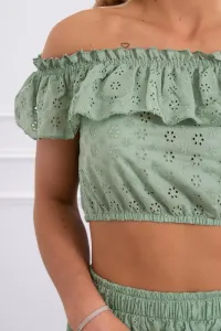 Legínovo Vyšívaný set s blúzkou Carmen cappuccino Farba: Hnedá, Veľkosť: UNI
