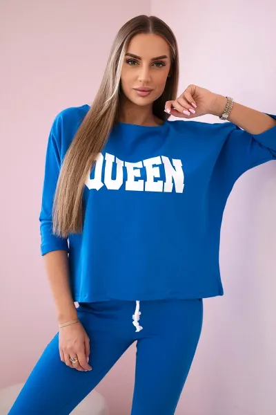 Legínovo Súprava s potlačou Queen biela Farba: Mätová, Veľkosť: UNI