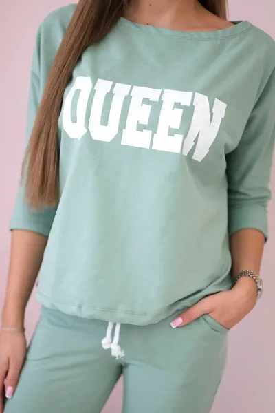 Legínovo Súprava s potlačou Queen biela Farba: Modrá, Veľkosť: UNI