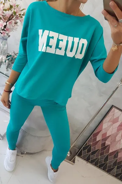 Legínovo Súprava s potlačou Queen biela Farba: Modrá, Veľkosť: UNI