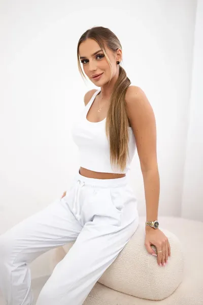 Legínovo Súprava top+nohavice biela Farba: Mätová, Veľkosť: UNI