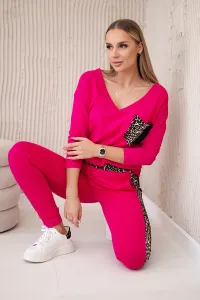 Legínovo Súprava s motívom leoparda grafitová Farba: Mätová, Veľkosť: UNI