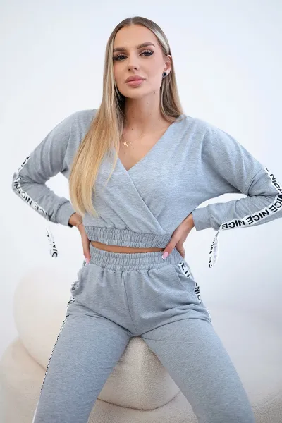 Legínovo Súprava s ozdobnými páskami sivá Farba: Modrá, Veľkosť: UNI