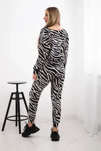 Legínovo Zamatová súprava čierna+béžová s leopardím vzorom Farba: Čierna, Veľkosť: UNI