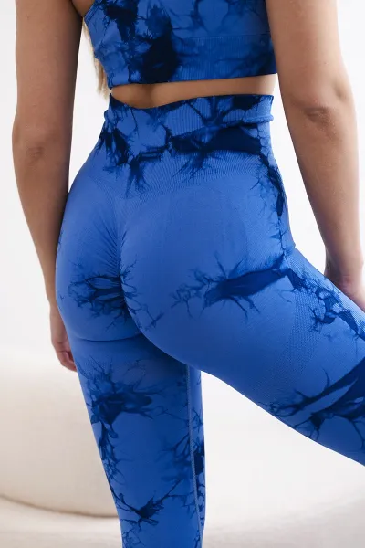 Legínovo Fitness súprava s nastaviteľnými ramienkami + push-up legíny biele Farba: Modrá, Veľkosť: M/L