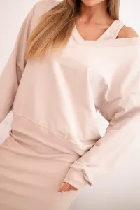 Legínovo Súprava blúzka + rebrované šaty fialové Farba: Modrá, Veľkosť: UNI