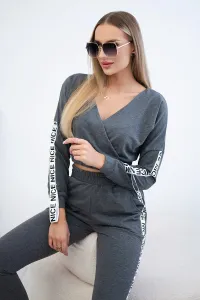 Legínovo Súprava s ozdobnými páskami sivá Farba: Modrá, Veľkosť: UNI