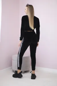 Legínovo Velúrová súprava s nápisom Queen cappuccino Farba: Modrá, Veľkosť: UNI