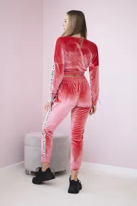 Legínovo Velúrová súprava s nápisom Queen cappuccino Farba: Modrá, Veľkosť: UNI