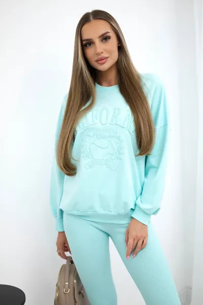 Legínovo Bavlnená súprava California mätová Farba: Modrá, Veľkosť: UNI