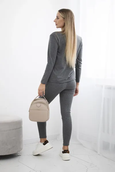 Legínovo Súprava s výstrihom na cvoky tmavo ružová Farba: Modrá, Veľkosť: UNI