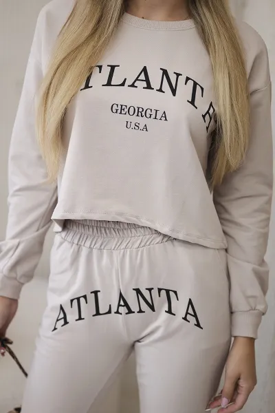 Legínovo Súprava s potlačou Atlanta béžová Farba: Modrá, Veľkosť: UNI