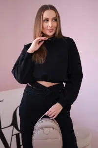 Legínovo Zateplená súprava s krátkou mikinou čierna Farba: Modrá, Veľkosť: UNI