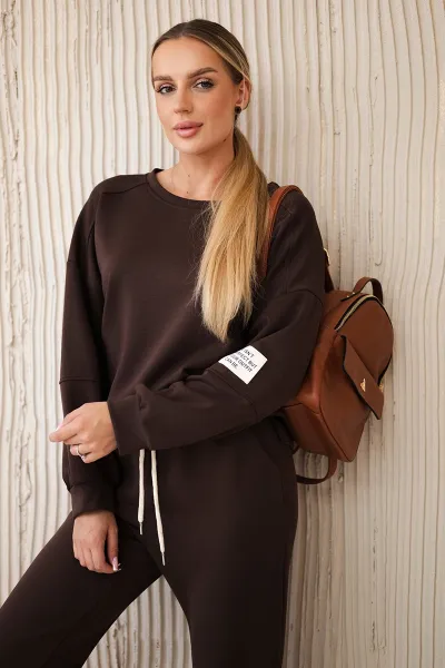 Legínovo Súprava mikina + nohavice maslová čierna Farba: Khaki, Veľkosť: UNI