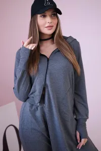 Legínovo Súprava dresov mikina s dlhším bokom grafitová Farba: Khaki, Veľkosť: UNI