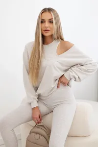 Legínovo 3-dielna súprava mikina + top + legíny červená Farba: Modrá, Veľkosť: UNI