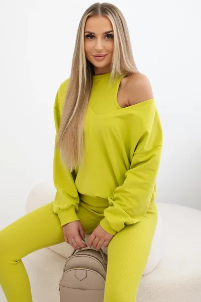 Legínovo 3-dielna súprava mikina + top + legíny červená Farba: Modrá, Veľkosť: UNI