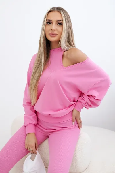 Legínovo 3-dielna súprava mikina + top + legíny červená Farba: Modrá, Veľkosť: UNI