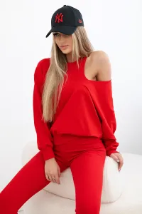 Legínovo 3-dielna súprava mikina + top + legíny červená Farba: Modrá, Veľkosť: UNI
