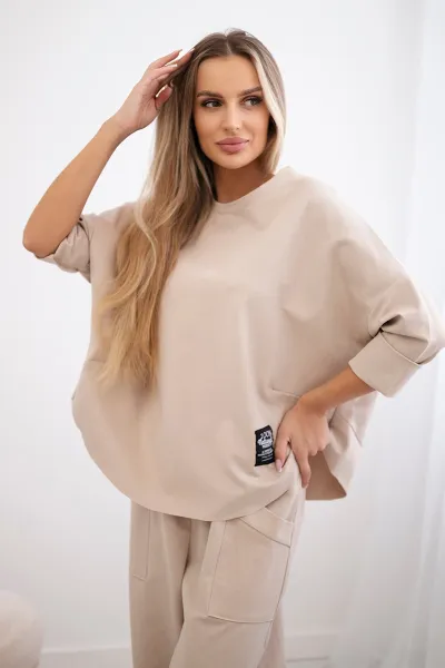 Legínovo Súprava Punto Milano Winter mikina + nohavice khaki Farba: Khaki, Veľkosť: UNI
