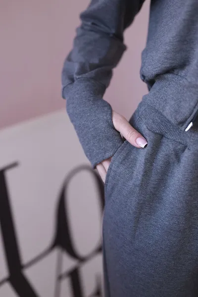 Legínovo Súprava dresov mikina s dlhším bokom grafitová Farba: Khaki, Veľkosť: UNI
