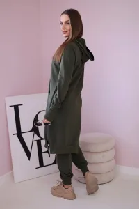Legínovo Súprava dresov mikina s dlhším bokom grafitová Farba: Khaki, Veľkosť: UNI