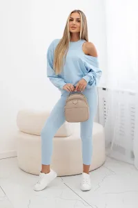 Legínovo 3-dielna súprava mikina + top + legíny červená Farba: Modrá, Veľkosť: UNI