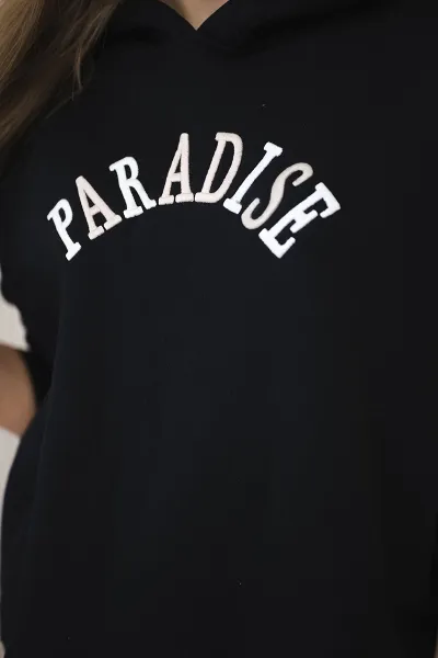 Legínovo Bavlnená súprava s vyšívaným nápisom Paradise tmavo béžová Farba: Modrá, Veľkosť: UNI