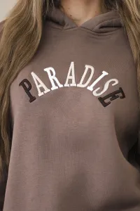 Legínovo Bavlnená súprava s vyšívaným nápisom Paradise tmavo béžová Farba: Modrá, Veľkosť: UNI