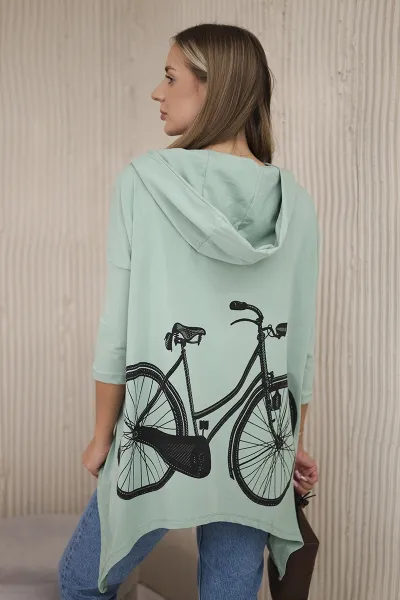 Legínovo Béžová mikina s potlačou bicykla Farba: Hnedá, Veľkosť: UNI