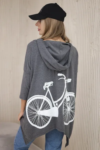Legínovo Béžová mikina s potlačou bicykla Farba: Hnedá, Veľkosť: UNI