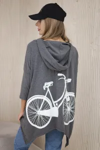 Legínovo Béžová mikina s potlačou bicykla Farba: Hnedá, Veľkosť: UNI