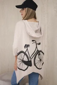 Legínovo Béžová mikina s potlačou bicykla Farba: Hnedá, Veľkosť: UNI